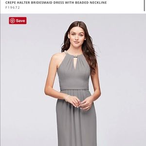 David’s Bridal Crepe Halter Bridesmaid Dress